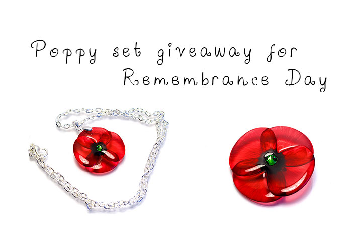 Poppy for Remembrance Day, handmade jewellery in UK