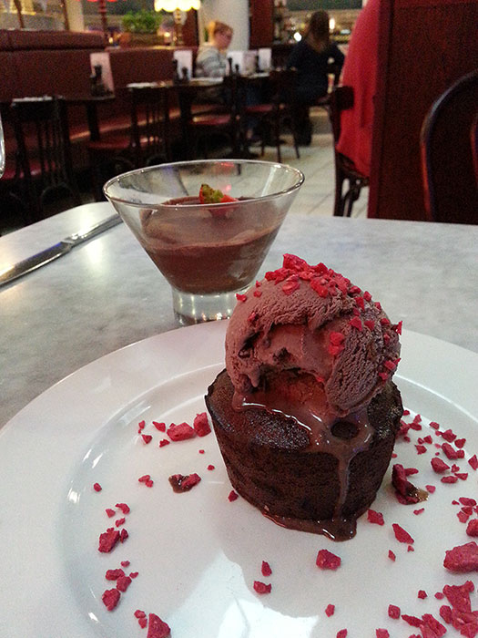 Chocolate desserts at Café Rouge at intu Trafford Centre