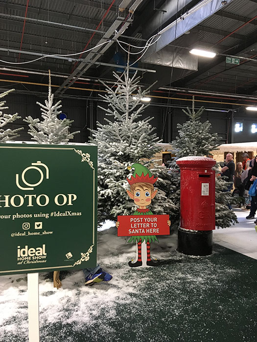 Ideal Home Show Photo Opportunity, with beautiful trees and Postal Box
