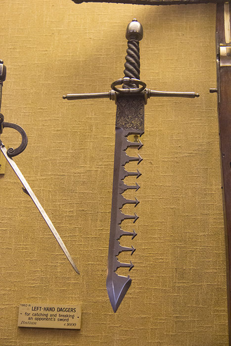 Weapons in the Armoury rooms