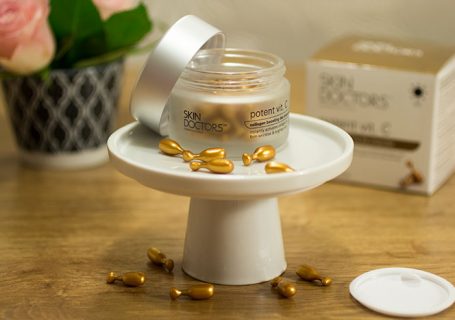 Skin Doctors Vit C. Ampoules scattered around.