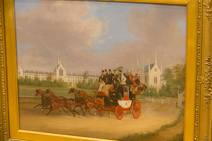 The Tally-Ho London - Birmingham Stage Coach Passing Whittington College