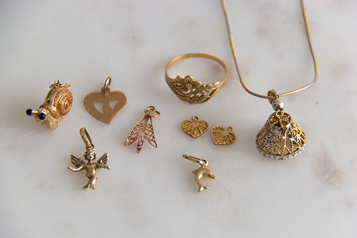 My favourite pieces of jewellery - gold charms