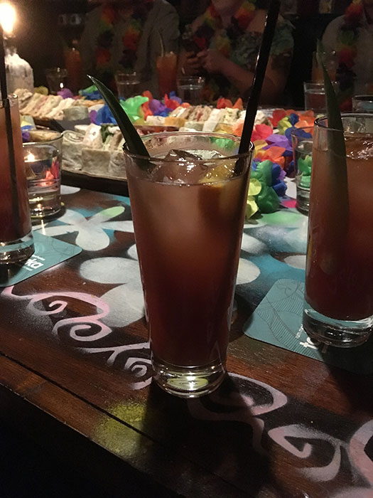 Red cocktails at Aloha