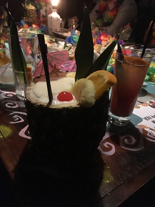 A cocktail in a pineapple