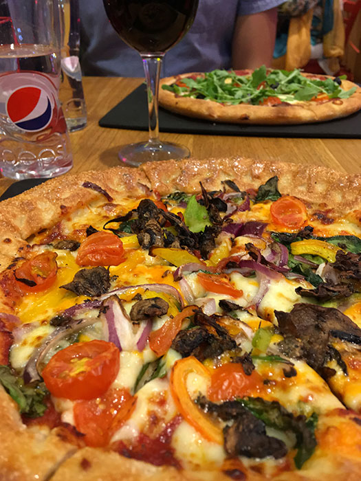 Two vegetarian options at Pizza Hut