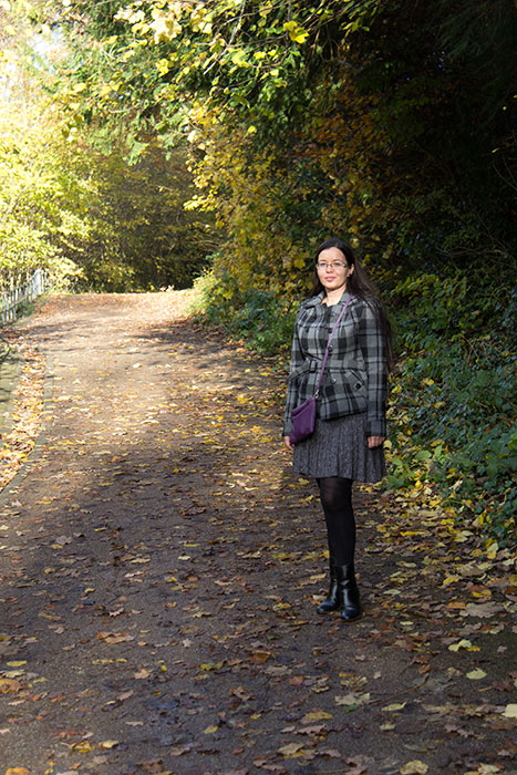 Me, in the woods at Blaise Castle House Museum