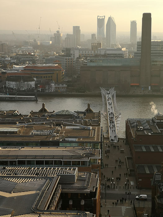 London seen from St Paul's Cathedral. In the background is Tate Modern