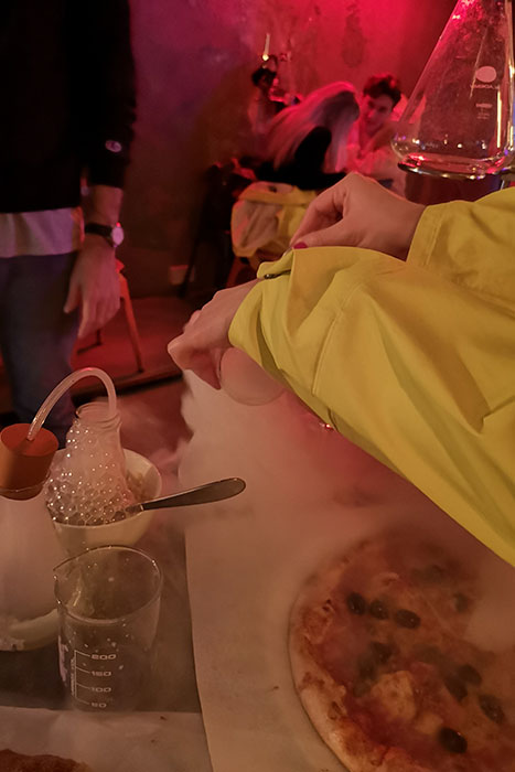 Me cooking my cocktail at ABQ London