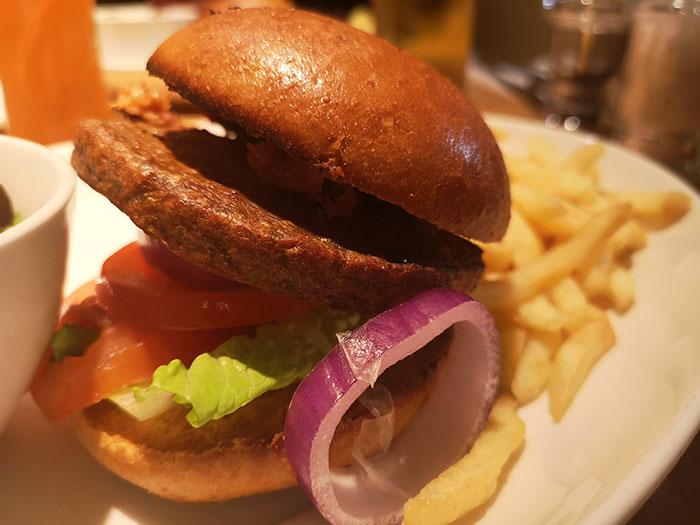 Vegan burger at Beefeater