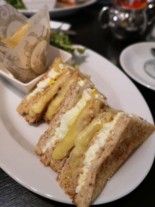 Cafe de Pierre. Egg mayo with Mustard and cheese