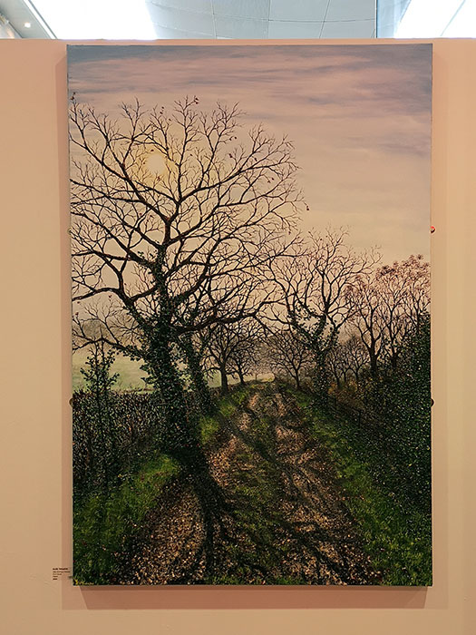 Liverpool Art Fair at Metquarter. Painting with a tree