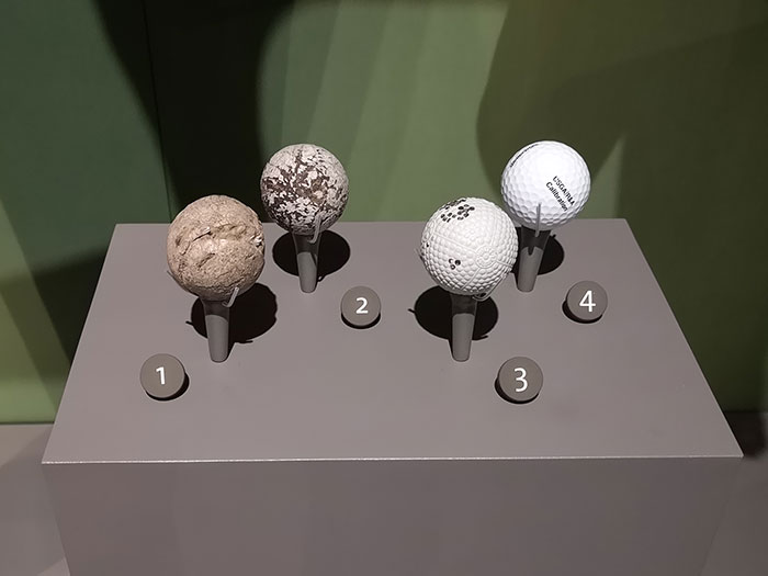 V&A Dundee golf balls on display