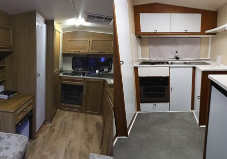 Caravan Renovations. Before and After - Kitchen