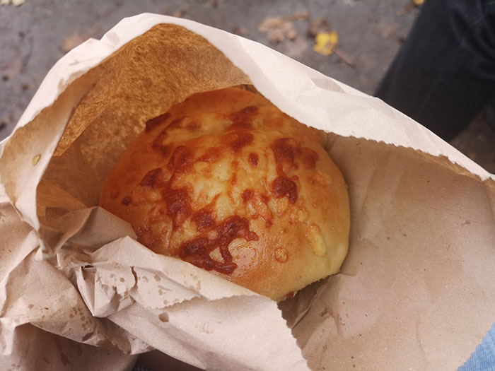 Cheesy bread baked at St Fagans Museum