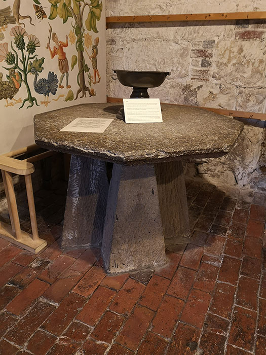 Marble table in the kitchen