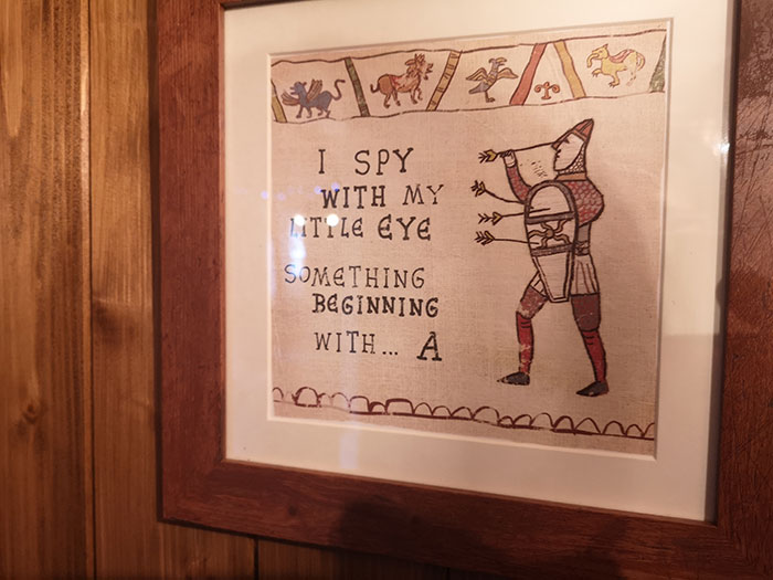 Wall decor at Mrs Burton's Restaurant, Hastings