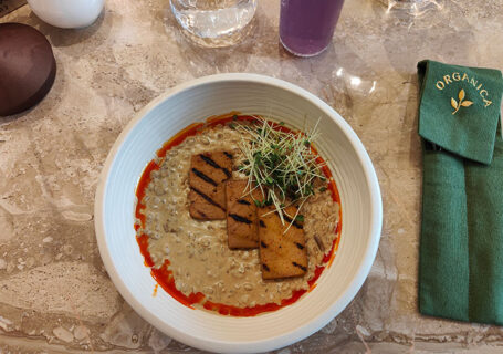 Miso Barley Risotto with Grilled Tofu
